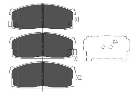 PARTS NISSAN Гальмівні колодки передн. Bluebird 80- KAVO KBP-6525