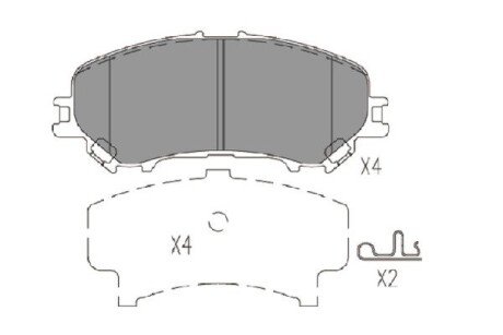 Колодки гальмівні (передні) Nissan Qashqai II/X-Trail/ Renault Kadjar 13- (141.7x60x16.8) KAVO KBP-6614