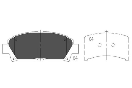 PARTS TOYOTA гальмівні колодки передн.Carina E -97 KAVO KBP-9110