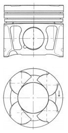 Поршень, комплект FIAT 83,40 08- KOLBENSCHMIDT 41070620 (фото 1)