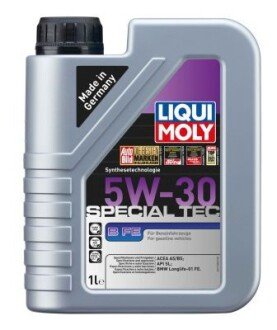 LM 1л SPECIAL TEC B FE 5W-30 олива двигун. синтетична ACEA A5/B5, API SL, BMW Longlife-01 FE LIQUI MOLY 21380