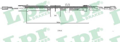 Трос ручного гальма LPR C0455B (фото 1)