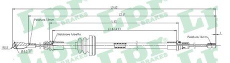 Трос ручного гальма LPR C0755B