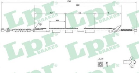 Трос ручного гальма LPR C0858B