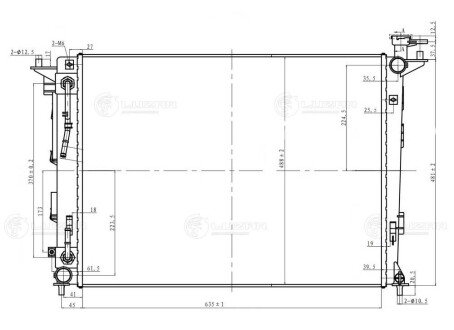 Радіатор охолодження Sportage III (10-)/iX35 (10-) 2.0i/2.4i AT (Словакия) (635*478*16) (LRc 081S5) Luzar LRc081S5