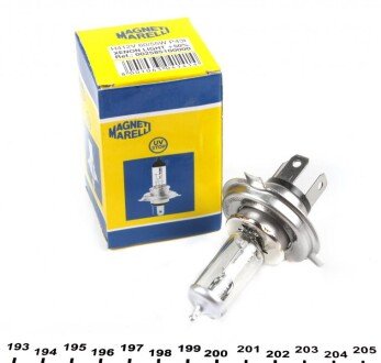 Автолампа H4 12V 60/55W P43t +50% Light (H4 12V 50L) MAGNETI MARELLI 002585100000