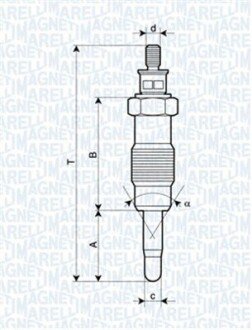 Свічка розжарювання FORD, HONDA,ISUZU,IVECO [] MAGNETI MARELLI 062580704304 (фото 1)