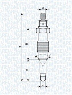 Свічка розжарювання DB 208-410/Sprinter/Vito 2.3D (11.5V) (UX13A) MAGNETI MARELLI 062583003304