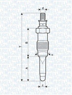 Свічка розжарювання MERCEDES, LANCIA, HONDA, FORD [] MAGNETI MARELLI 062587001304 (фото 1)