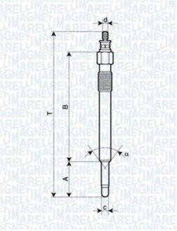 Свічка розжарювання LAND ROVER DEFENDER,DISCOVERY,RANGE ROVER I,II [] MAGNETI MARELLI 062900020304 (фото 1)