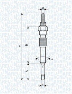 Свічка розжарювання Toyota Land Cruiser 93-02 (11V) (UC51A) MAGNETI MARELLI 062900068304