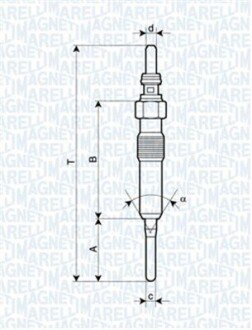 Свічка розжарювання Renault Megane,Grand Scenic,Suzuki Grand Vitara 1.9dCi 05- MAGNETI MARELLI 062900087304 (фото 1)