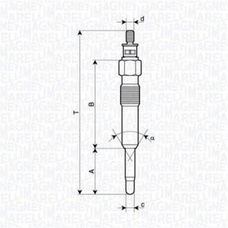 HONDA свічка розжарювання ACCORD 2.0TDI 95- MAGNETI MARELLI 062900126304 (фото 1)