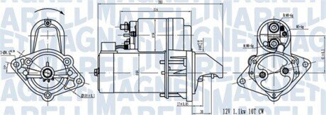 Стартер DAEWOO ESPERO NEXIA REZZO TACUMA OPEL CORSA A F G KADETT E VECTRA B MAGNETI MARELLI 063720519010 (фото 1)