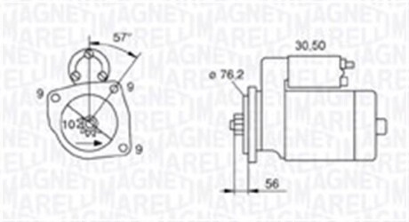 Стартер VW T4/Seat Ibiza II 1.9D-2.5D 90-03 (12V/1.8kw) (z=10) MAGNETI MARELLI 063720801010