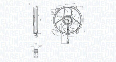 PEUGEOT Вентилятор радіатора 308 I 1.6 07- MAGNETI MARELLI 069422839010