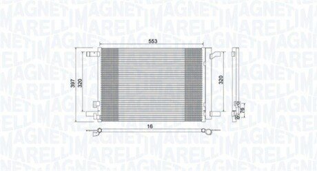 VW радіатор кондиціонера Audi A3,Golf VII,Passat,Touran,Skoda Octavia IV,SuperB III MAGNETI MARELLI 350203964000