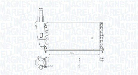 Радіатор FIAT PUNTO 55 1.1/60 1.2/75 1.2 MPI/85 1.2 16V 05/97 -/ [] MAGNETI MARELLI 350213114000