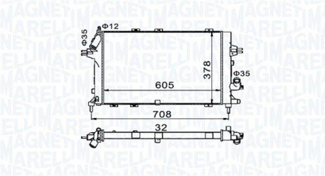 OPEL радіатор охолодження Astra H 1,3-2,0 04- MAGNETI MARELLI 350213153400 (фото 1)