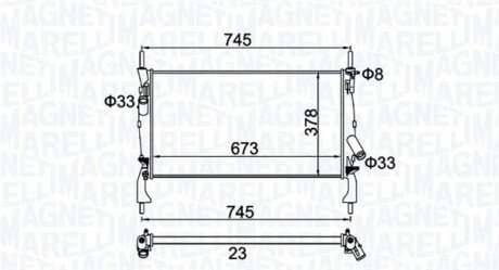 FORD радіатор охолодження Transit Tourneo,Transit 2.2/2.4TDCi 06- MAGNETI MARELLI 350213173900 (фото 1)