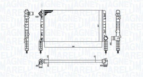 Радіатор двигуна FIAT DOBLO 1.2-1,6 MAGNETI MARELLI 350213180000