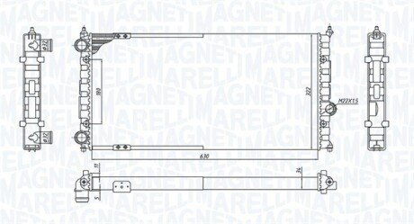 VW радіатор охолодження Polo,Seat 1.6/2.0 MAGNETI MARELLI 350213187800