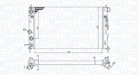 Радіатор двигуна OPEL VECTRA B* 1,6 1,8 2,0 2,5 V6 2,6 V6 2,0DI MAGNETI MARELLI 350213190300