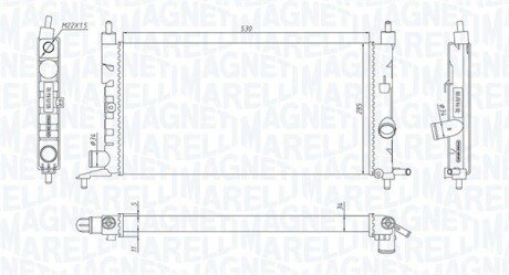 OPEL радіатор охолодження Combo,Corsa B,Chevrolet MAGNETI MARELLI 350213190400