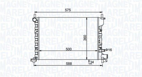 Радіатор FORD FIESTA IV 00- MAGNETI MARELLI 350213193300 (фото 1)