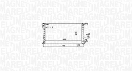 CITROEN Радиатор охлаждения Berlingo,Xsara,Peugeot 306,Partner 1.8D/1.9D 96- MAGNETI MARELLI 350213195100 (фото 1)