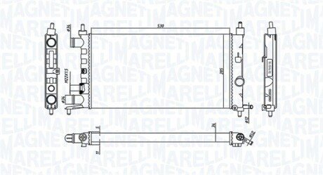 Радіатор OPEL CORSA B 1,0 12V-1,2 16V 96 [] MAGNETI MARELLI 350213776000