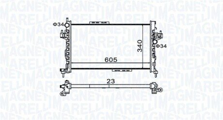 Радіатор OPEL CORSA C 1.3 CDTI-1.7 CDTI [] MAGNETI MARELLI 350213977000