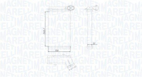 VW радіатор пічки Sharan,Seat Alhambra,Ford Galaxy 95- MAGNETI MARELLI 350218422000 (фото 1)