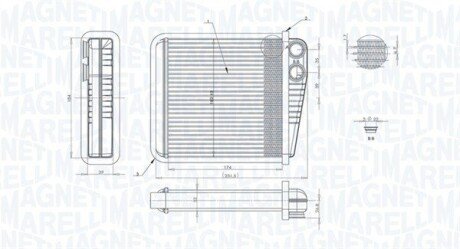 VW радіатор пічки Audi A3,Skoda Octavia,SuperB,Caddy III,Golf V,VI,Passat,Sharan,Tiguan,Touran 03- MAGNETI MARELLI 350218423000 (фото 1)