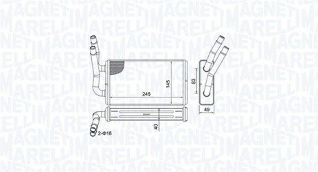 FORD радіатор обігрівача Transit 2,2-3,2TDCi 06- MAGNETI MARELLI 350218450000 (фото 1)