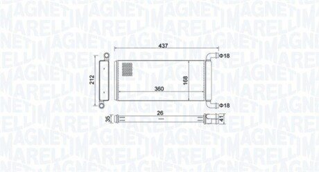 DB радіатор опалення Sprinter 06-,VW Crafter 06- MAGNETI MARELLI 350218451000 (фото 1)