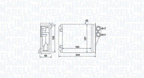 DB радіатор опалення Sprinter 06-,VW Crafter 06- MAGNETI MARELLI 350218481000 (фото 1)