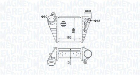 Інтеркулер Audi A3,Golf,Skoda Octavia 1.8T/1.9TDI 96- MAGNETI MARELLI 351319204830