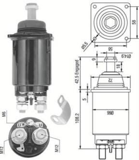 Втягуюче реле стартера MAGNETI MARELLI 940113050312
