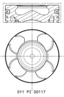 Поршень з кільцями FIAT/OPEL 69.6 199B1/A13DTE/A13DTR/A13FD/Z13DTE (MAHLE) MAHLE / KNECHT 011 PI 00117 000