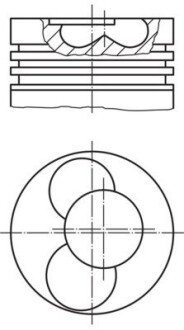 Поршень VW Caddy II 1.9 TDI 95-04 (80.01mm/+0.50) (3-4 циліндр) MAHLE / KNECHT 030 41 02