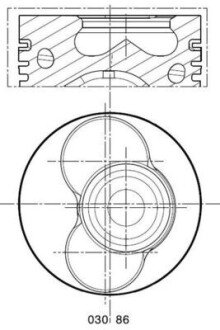 Поршень з кільцями VAG 79.51 1.9TDI AXC/AXB/ASZ/ARL T5 03- (CYL 1-2) TRAPEZ (Mahle) MAHLE / KNECHT 030 86 00 (фото 1)