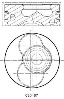 Поршень з кільцями VAG 80.00 1.9TDI AXC/AXB/ASZ/ARL T5 03- (CYL 3-4) TRAPEZ (Mahle) MAHLE / KNECHT 030 87 02