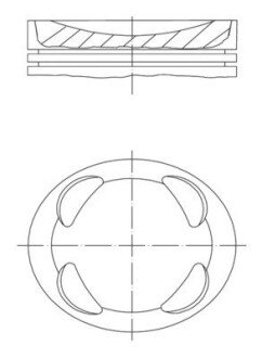 Поршень двигуна CITROEN /MINI (BMW) / PEUGEOT N12 B16 A / 5FK +0.50 MAHLE / KNECHT 081 PI 00104 002