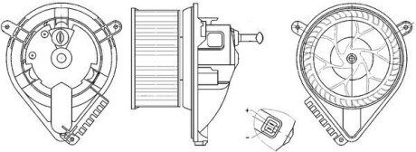 Вентилятор обігрівача салону Sprinter/LT 96-06 MAHLE / KNECHT AB 271 000S