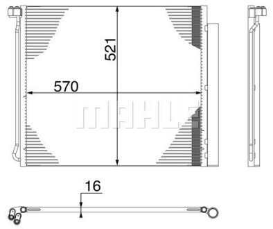 Радіатор кондиціонера BMW X5 (E70/F15,F85) 09-18/X6 (E71,E72/F16,F86) 09-19 MAHLE / KNECHT AC 269 000S