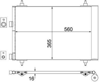 Радіатор кондиціонера 307 1.4-2.0 00- MAHLE / KNECHT AC 315 000S (фото 1)