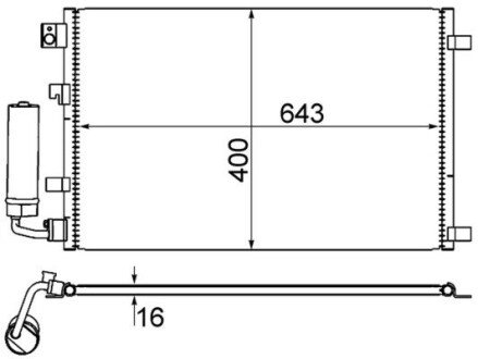 Радіатор кондиціонера Qashqai 1.6-2.0 07-13 MAHLE / KNECHT AC 604 001S