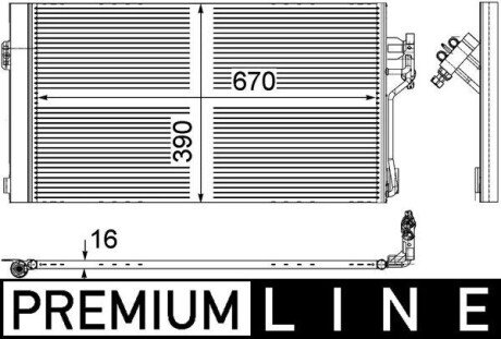 A_Радіатор кондиціонеру MERCEDES W639 03- MAHLE / KNECHT AC761000P