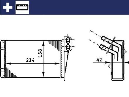 Радіатор пічки Renault Clio II/Kangoo 1.1-3.0 98- MAHLE / KNECHT AH 73 000S (фото 1)